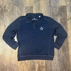 Men's Tommy Bahama Navy Dallas Cowboys Sport  Half-Zip Pullover